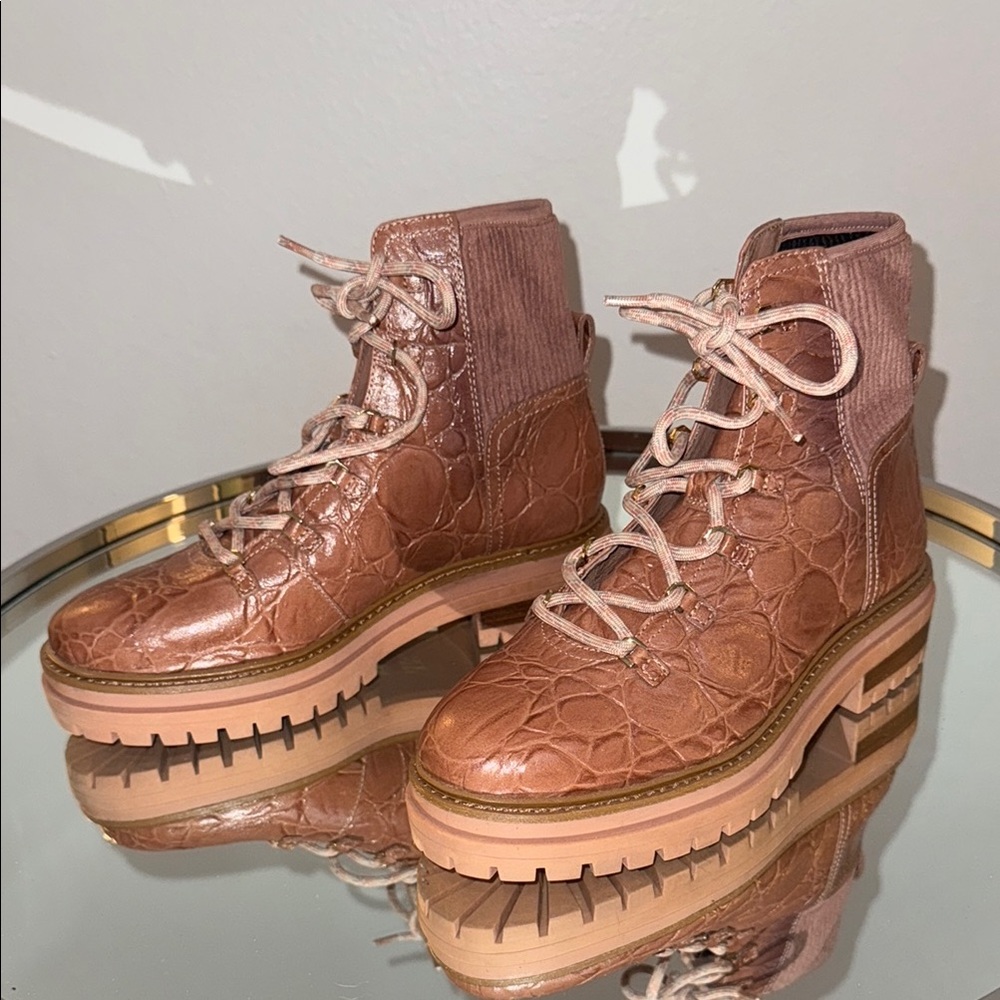 Louise et Cie Brown Lace Up Boots with Moccasin Style